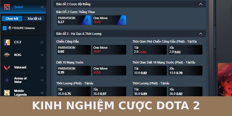 mẹo cược dota 2