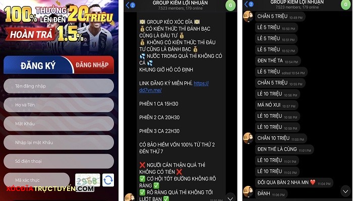 nhóm kéo xóc đĩa telegram