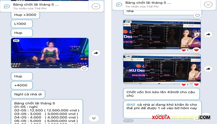 nhóm kéo xóc đĩa zalo