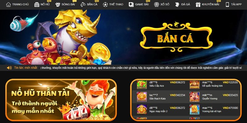 bắn cá đổi thưởng ăn tiền thật