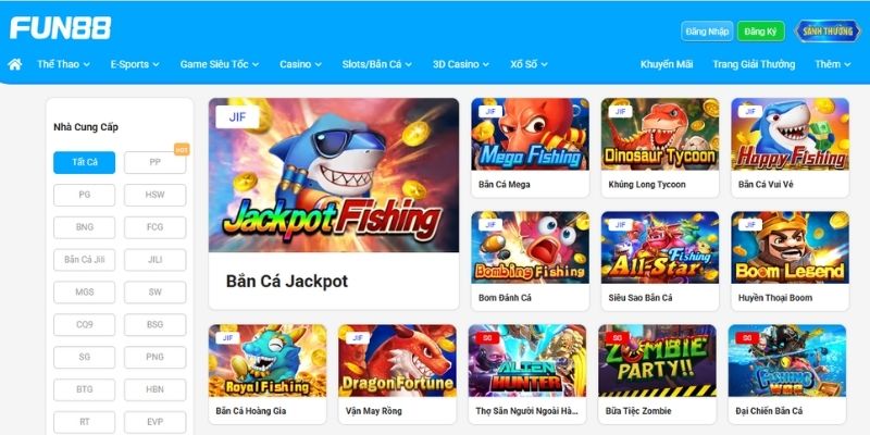 Trải nghiệm bắn cá tại FUN88 với các siêu phẩm chất lượng