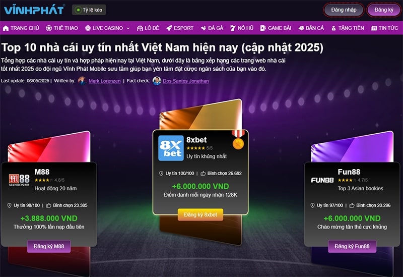 giới thiệu nhà cái uy tín Vĩnh Phát Mobile