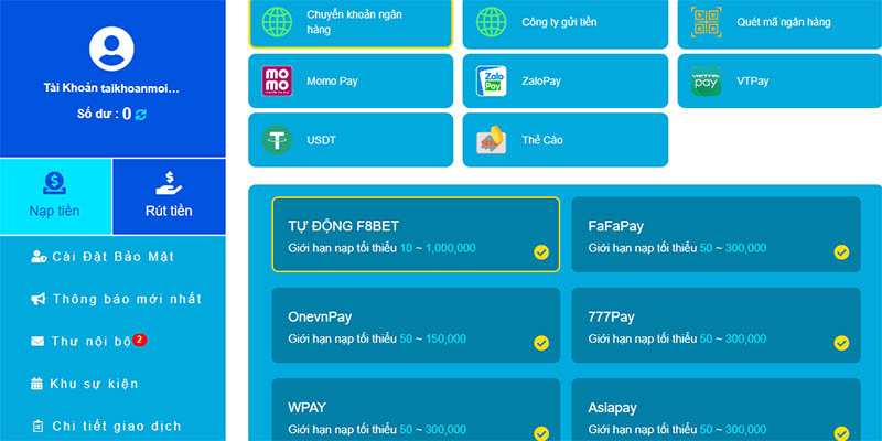 F8bet giao dịch